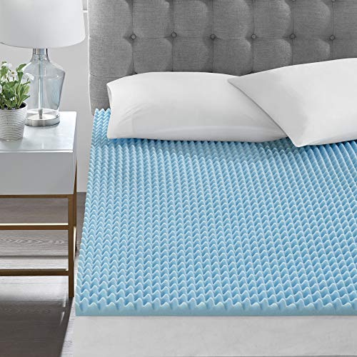 Sleep Philosophy Gel Infused Memory Foam Mattress Topper Luxurious, All Season Enhanced Bed Support, Twin, 1.5" Thick, Without Cover Blue - Image 4