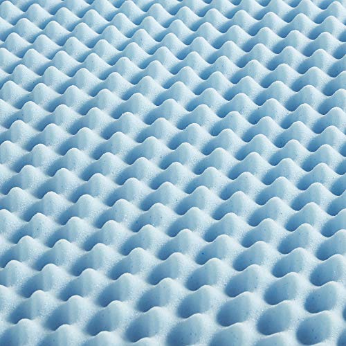 Sleep Philosophy Gel Infused Memory Foam Mattress Topper Luxurious, All Season Enhanced Bed Support, Twin, 1.5" Thick, Without Cover Blue - Image 3