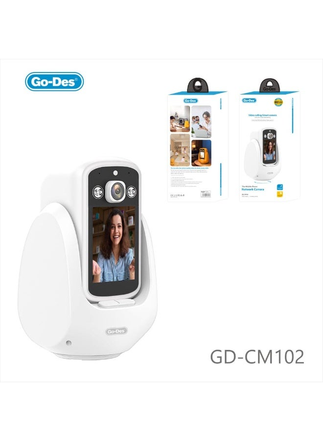 GO-DES GD-CM102 Video Calling Smart Camera with Full Color HD Monitoring Humanoid Tracking Real Time Video Call with Cloud Storage Service - Image 1
