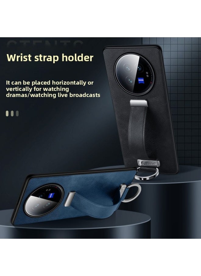 Generic - Xfold3 Wristband Phone Case Surada SLD Tide Cool Suitable For Vivofold3 Simulation Cowhide Finger Ring Protective Case-Color:Night Green [with Packaging]]-Applicable Model:Glory Magic - Image 1