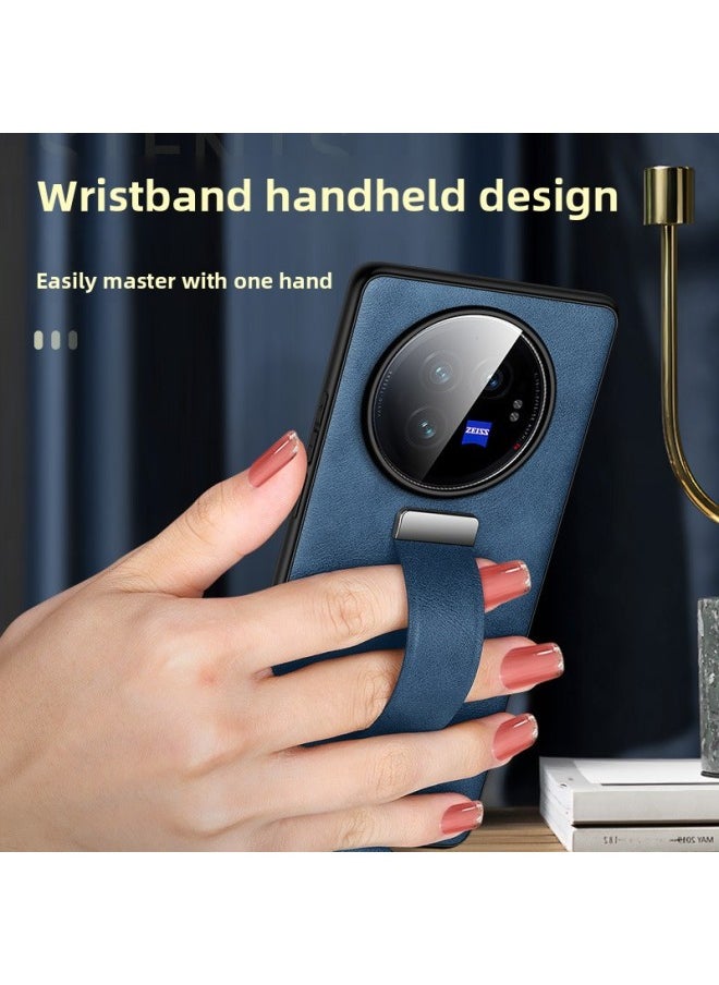 Generic - Xfold3 Wristband Phone Case Surada SLD Tide Cool Suitable For Vivofold3 Simulation Cowhide Finger Ring Protective Case-Color:Night Green [with Packaging]]-Applicable Model:Glory Magic - Image 1