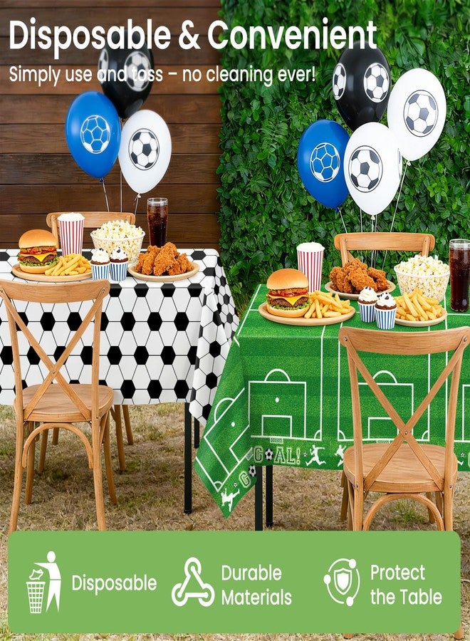 LANLISA 4 Pack Soccer Table Cloth Plastic, 54 x 108 Inch Rectangle Tablecloth Disposable, Soccer Birthday Party Decorations World Sports Table Cover for Soccer Theme Party Supplies - Image 5
