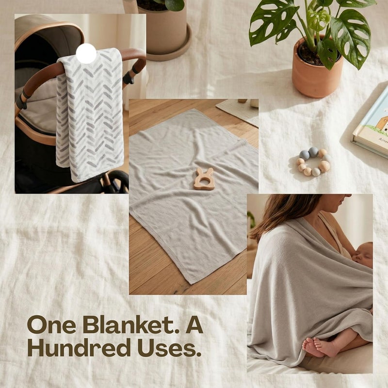 Turtees Baby Swaddle Blanket, Premium Knit, Multi-Use, 2 Pack (STYLE-2) - Image 4