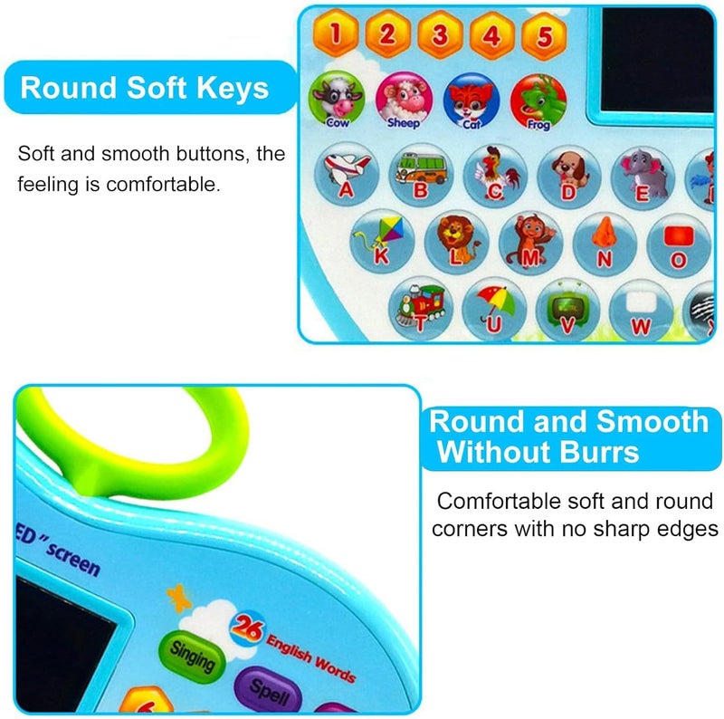 vGRASSP Apple Shape Educational Mini Computer Laptop Toy for Kids LED Display and Fun Music for Learning Alphabets Numbers Words and Animals (Multicolor) - Image 5