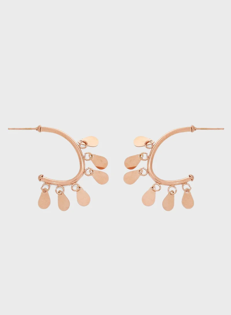 PARFOIS Stainless Steel Rose Gold Earrings