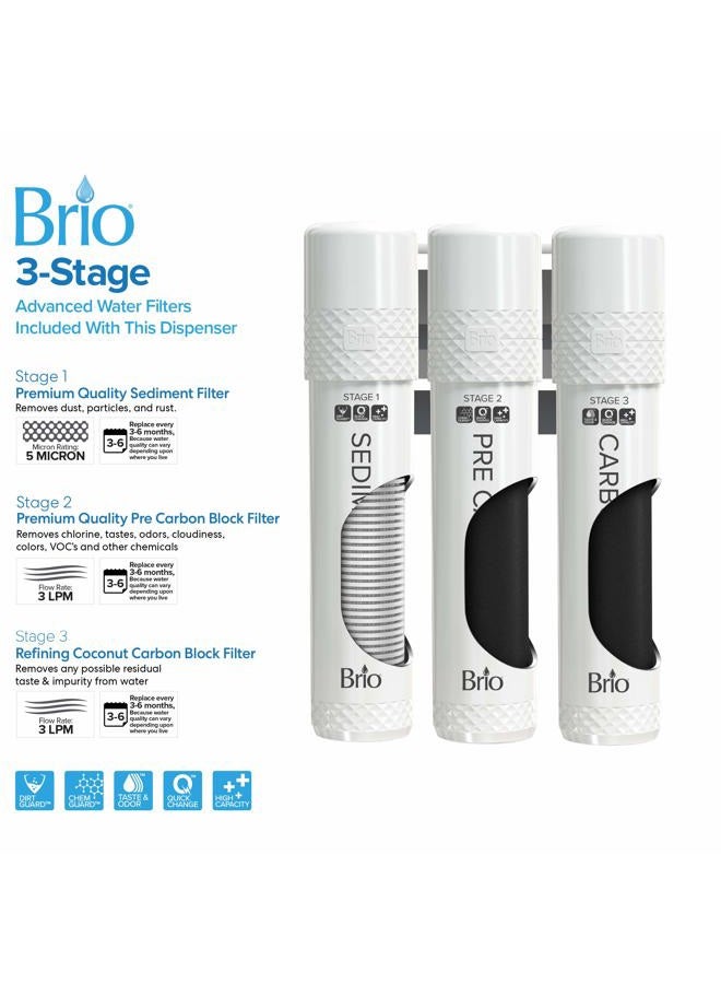 Brio موقد مياه بدون زجاجة من موديرنا مع خاصية التنظيف الذاتي - مع فلتر مياه ثلاثي المراحل ومجموعة تركيب، توزيع ثلاثي الحرارة، وضوء ليلي LED - معتمد من UL/Energy Star - Image 3