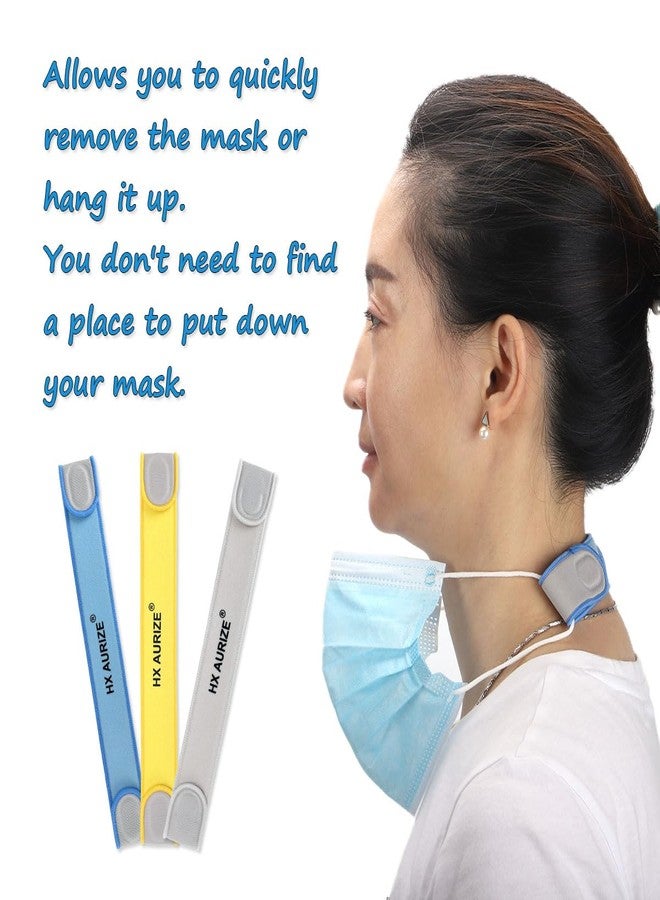 HX AURIZE Face Mask Strap Extender Adjustable for Comfortable and Relieves Pain Ears (Blue Yellow) - Image 2