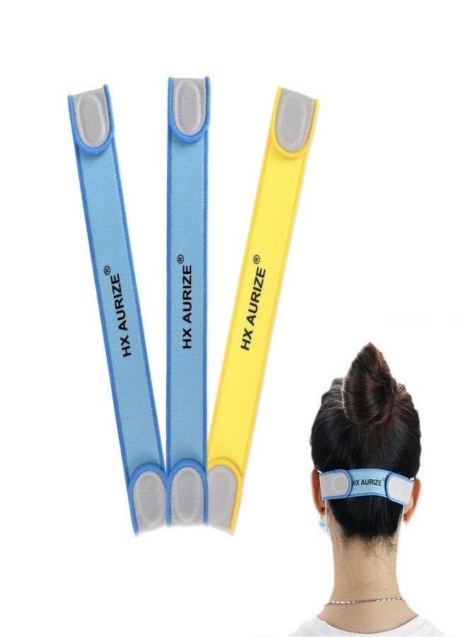HX AURIZE Face Mask Strap Extender Adjustable for Comfortable and Relieves Pain Ears (Blue Yellow) - Image 1