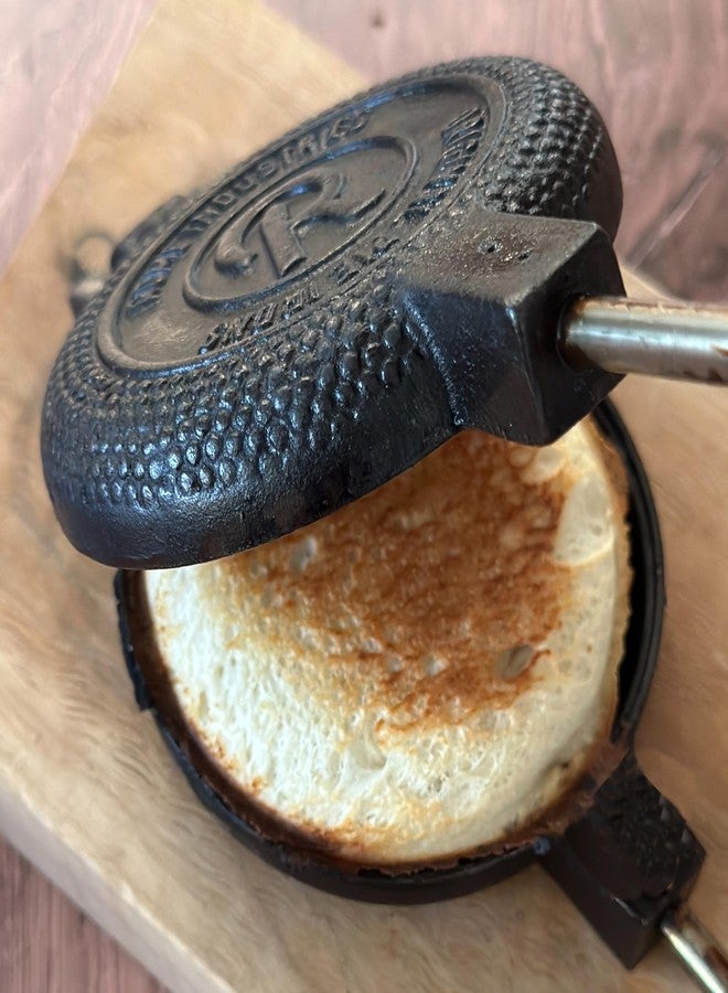 ROME Set of Square and Round Cast Iron Pie Iron Sandwich Cookers For Campfires and Firepit Use - Includes 64 Page Recipe Book - Image 4