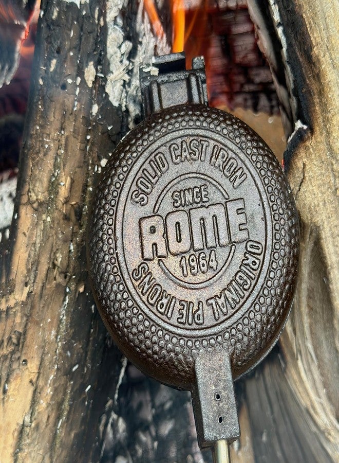 ROME Set of Square and Round Cast Iron Pie Iron Sandwich Cookers For Campfires and Firepit Use - Includes 64 Page Recipe Book - Image 3