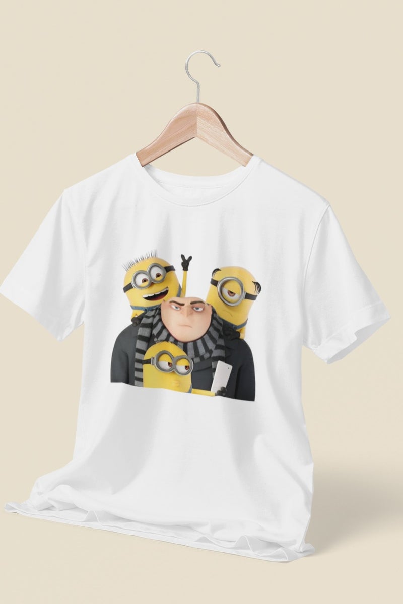 ZOOM Minions Kids T-Shirt Featuring Kevin, Stuart, and Bob Cartoon Print
