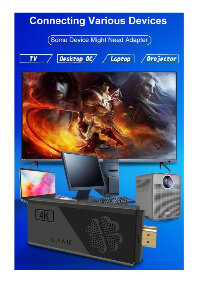 M8 Video Game Console 2.4G Double Wireless Controller Game Stick 4K 12000 games 64GB Retro games - Image 5