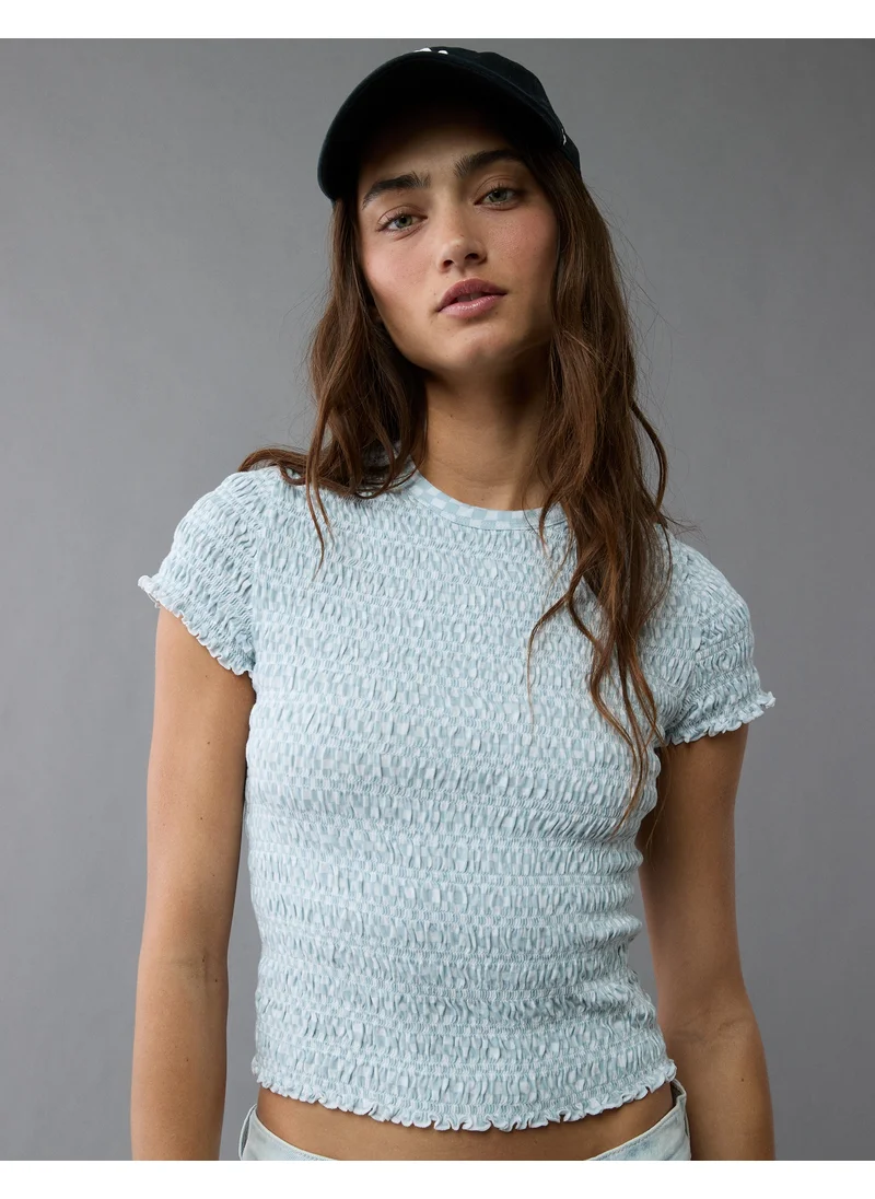 امريكان ايجل AE Smocked Hey Baby Tee