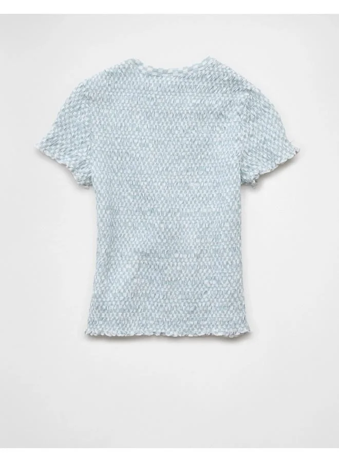 American Eagle AE Smocked Hey Baby Tee