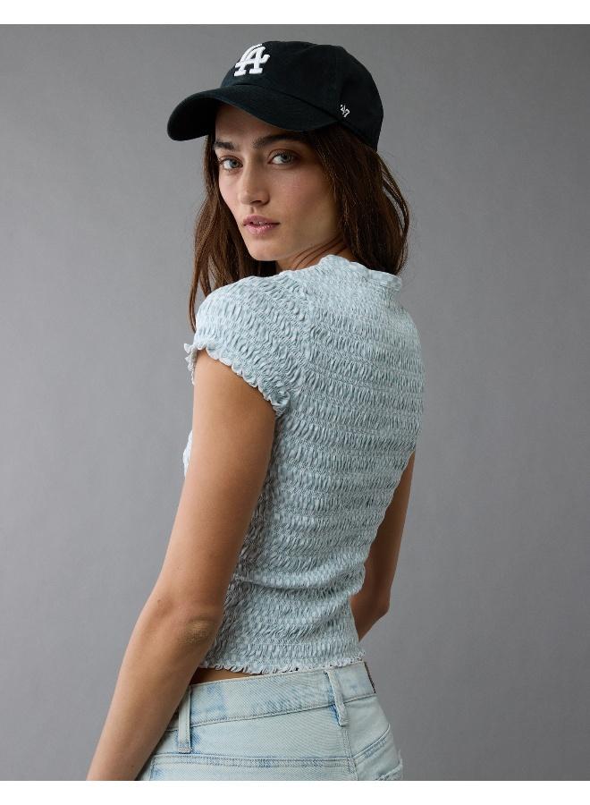 American Eagle AE Smocked Hey Baby Tee  - Image 4