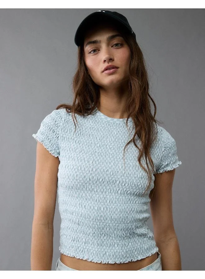 American Eagle AE Smocked Hey Baby Tee