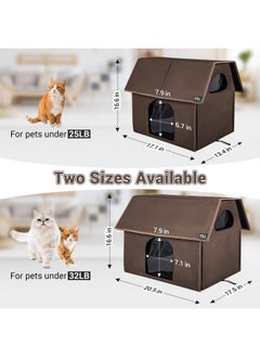 MIU COLOR Outdoor Cat House, Extra Large Weatherproof Cat Houses For Outdoor Cats, Insulated Feral Cat Shelter, Big Cat Bed, 20.5" X 17.5" X 16.6"  - Image 5
