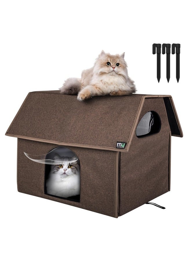 MIU COLOR - Outdoor Cat House, Extra Large Weatherproof Cat Houses For Outdoor Cats, Insulated Feral Cat Shelter, Big Cat Bed, 20.5" X 17.5" X 16.6" - Image 1