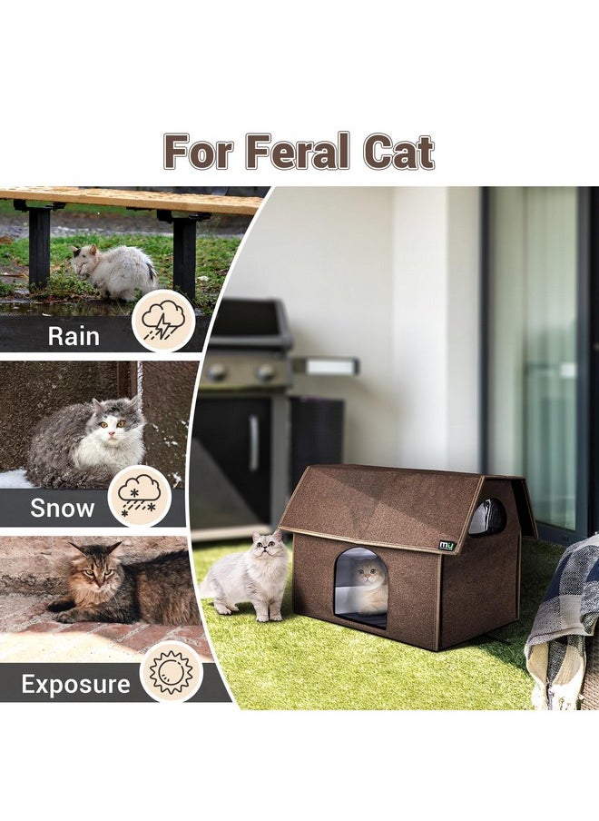 MIU COLOR - Outdoor Cat House, Extra Large Weatherproof Cat Houses For Outdoor Cats, Insulated Feral Cat Shelter, Big Cat Bed, 20.5" X 17.5" X 16.6" - Image 1
