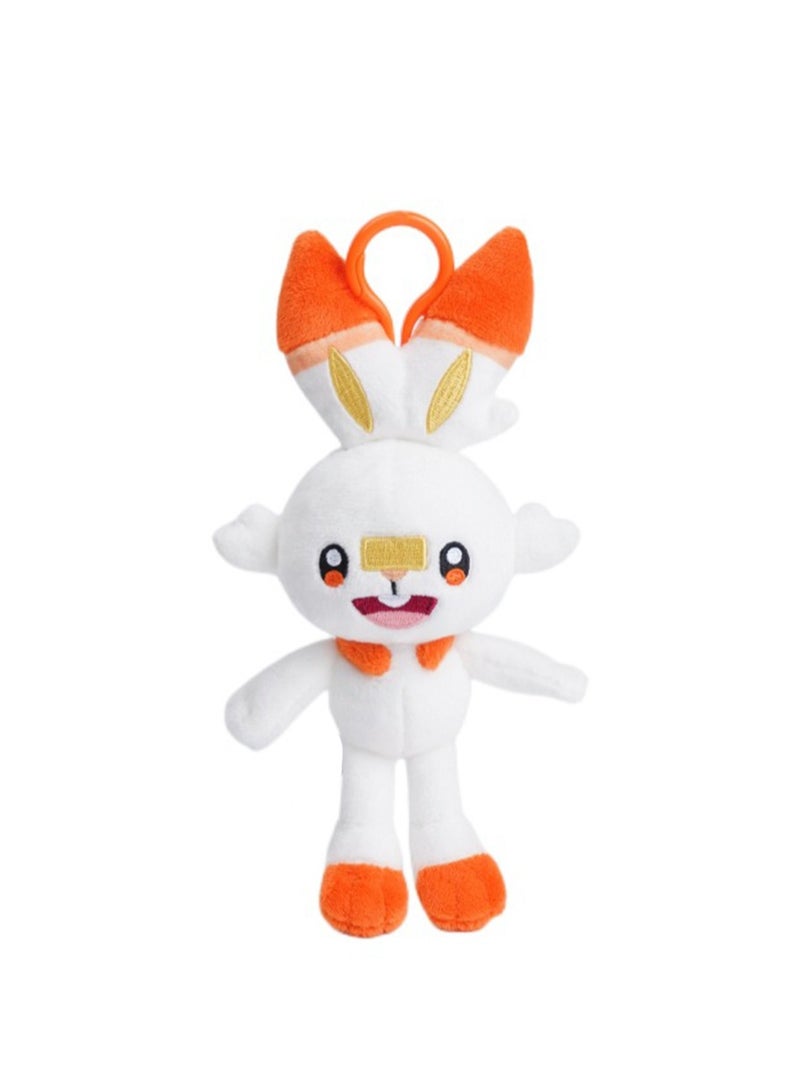 Creative Cute Plush Keychain, Cute Backpack Pendant, Suitable For Wallet Key Ring Decoration, (12cm Flame Rabbit Pendant)  - Image 1