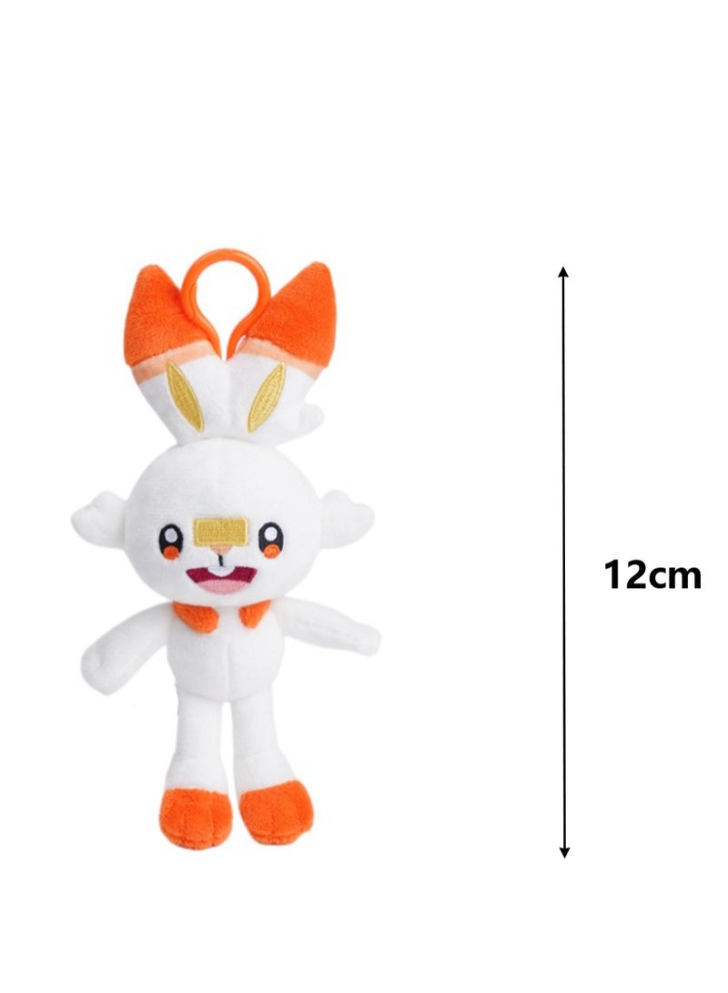 Creative Cute Plush Keychain, Cute Backpack Pendant, Suitable For Wallet Key Ring Decoration, (12cm Flame Rabbit Pendant)  - Image 2
