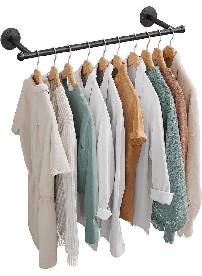OROPY Industrial Pipe Clothing Rack, Wall Mounted Clothes Rack, Closet Rods For Hanging Clothes, 33" Multi-purpose Hanging Rod for Laundry Room, Bedroom and Closet Storage - Image 2