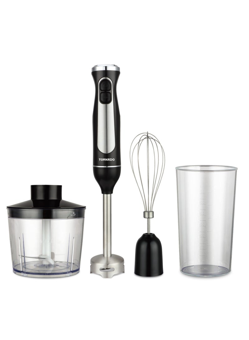 Tornado Hand Blender 600W, 2 Speeds + Stepless Variable Speed, Plastic Body with Stainless Steel