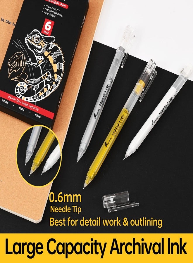 GETHPEN 0.6mm Fine Point White Gel Pens, 3-Pack for Artists Drawing, Sketching, Illustration, and Adult Coloring Books, Opaque White Ink for Black Paper, Bullet Journaling, and Card Making - Image 3