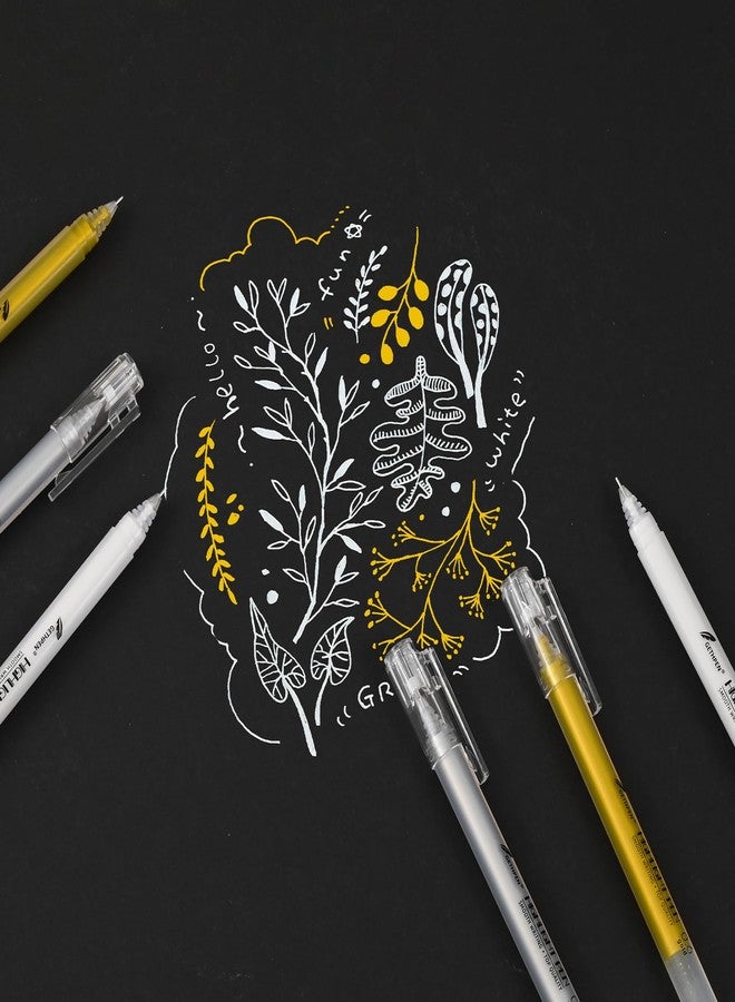 GETHPEN 0.6mm Fine Point White Gel Pens, 3-Pack for Artists Drawing, Sketching, Illustration, and Adult Coloring Books, Opaque White Ink for Black Paper, Bullet Journaling, and Card Making - Image 5