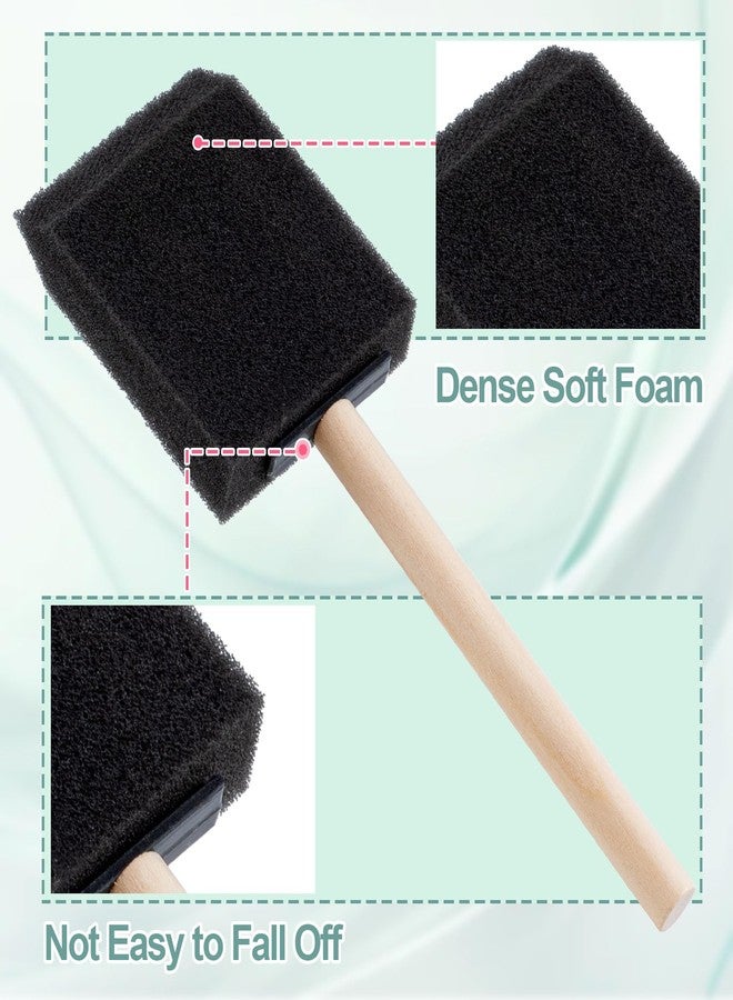 Winsyison 7pcs Foam Paint Brushes, 2" Sponge Painting Tool with Wooden Handle, Black Sponge Brush for Painting Staining Varnishes DIY Craft - Image 3