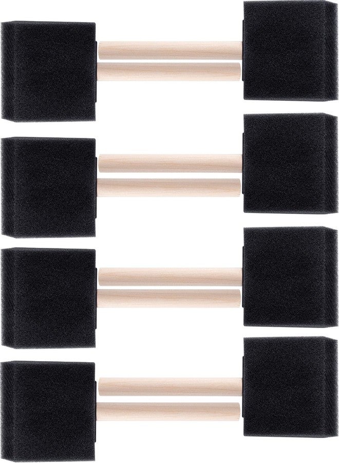 Winsyison 7pcs Foam Paint Brushes, 2" Sponge Painting Tool with Wooden Handle, Black Sponge Brush for Painting Staining Varnishes DIY Craft - Image 1