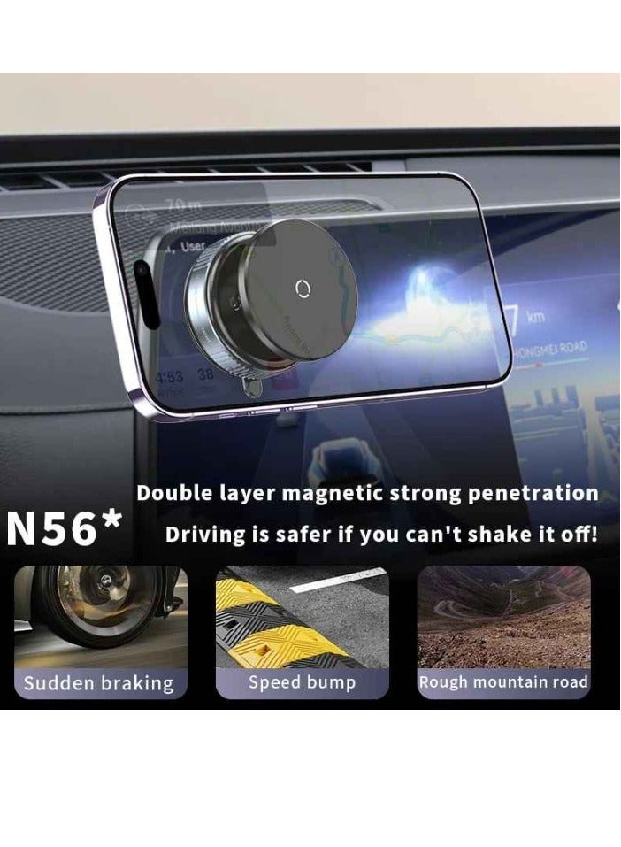 Suction Cup Phone Mount, 360 Degree Rotation Car Magnetic Phone Holder, Super Strong Suction Phone Holder Bracket, Portable Car Mount Mobile Phone Stand, (1pc, White)  - Image 3