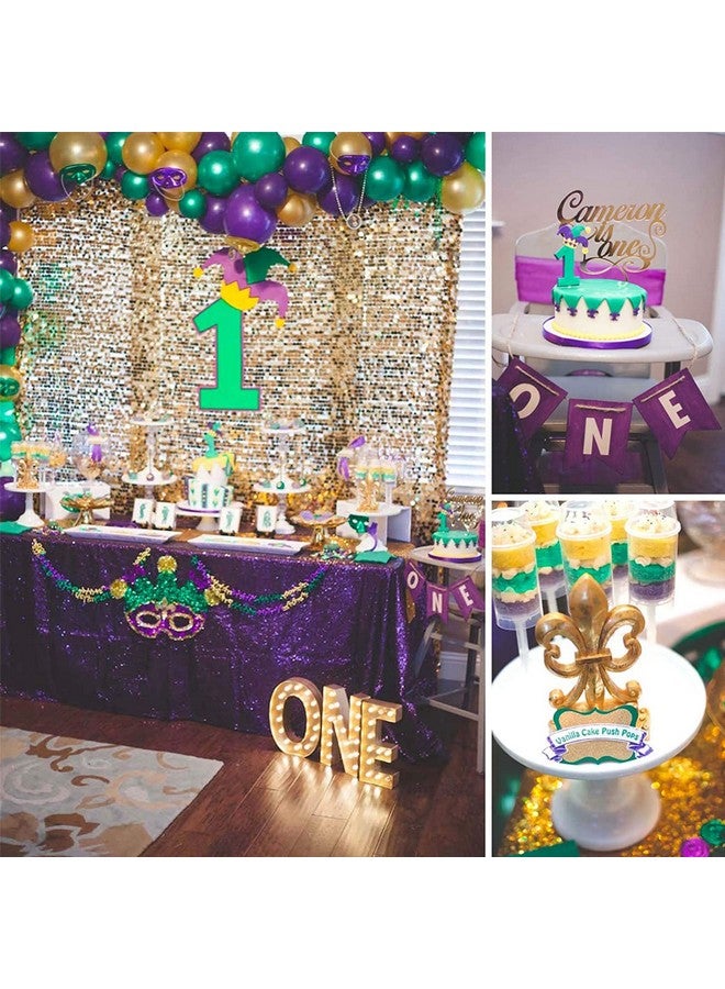 PartyWoo Purple Green Gold Balloons 50 Pcs 12 Inch Purple Balloons Gold Balloons Hunter Green Balloons And Gold Confetti Balloons For Carnival Vintage Party Little Mermaid Party Aladdin Party - Image 3