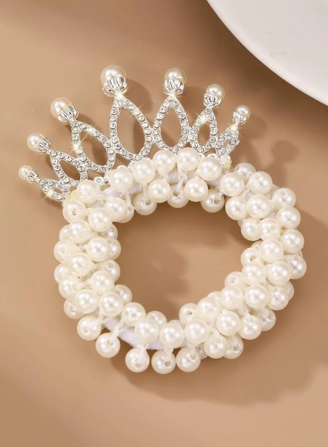Take Two Pearl Crown Embellished Hair Tie