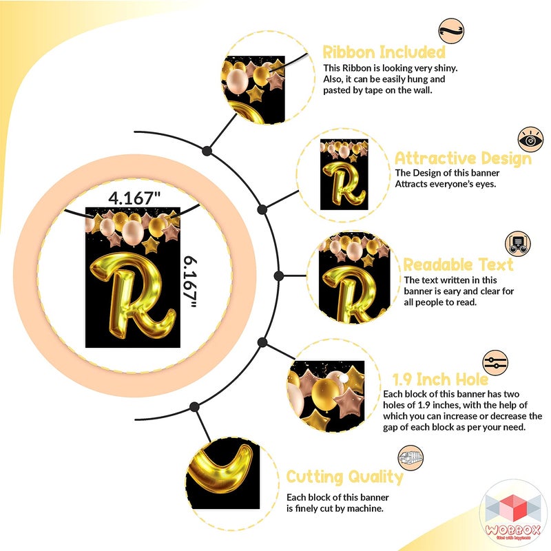 Wobbox Birthday Props, Party Props for Birthday, Birthday Photo Props, Birthday Banner, Happy Birthday Banner, Sash for Birthday, Happy Birthday Sash,Birthday Decoration Kit (28 Pcs) (Combo -FP4109) - Image 4