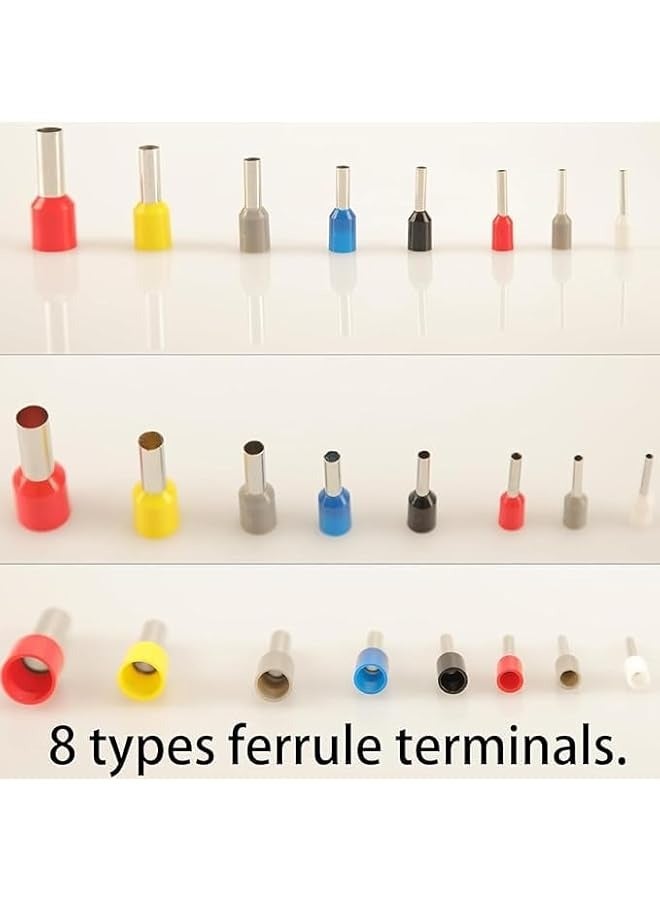 erorex Wire Ferrule Kit, 900PCS AWG 22-7 Pin Terminal Connectors, 8 Types for Electric, Industrial, Power Control System - Image 2
