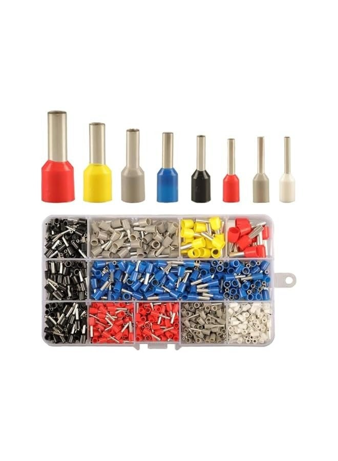 erorex Wire Ferrule Kit, 900PCS AWG 22-7 Pin Terminal Connectors, 8 Types for Electric, Industrial, Power Control System - Image 1