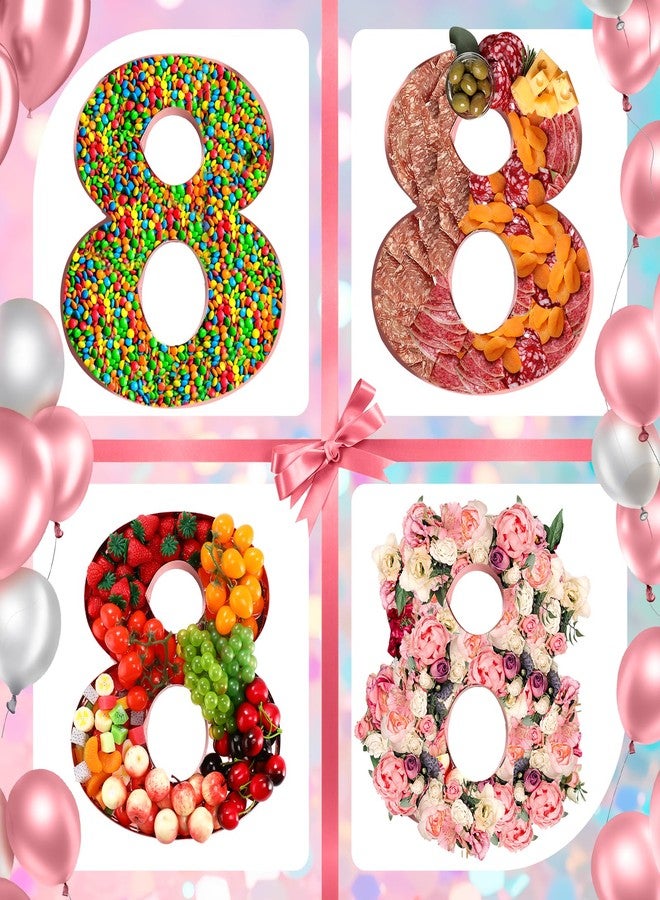 Mifoci 13.7" Cardboard Number for Charcuterie Photo Booth Props Birthday Party Anniversary Fillable Paper Mache Cupcake Chocolate Candy(Number 8,Rose Gold) - Image 5