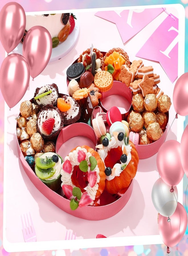 Mifoci 13.7" Cardboard Number for Charcuterie Photo Booth Props Birthday Party Anniversary Fillable Paper Mache Cupcake Chocolate Candy(Number 8,Rose Gold) - Image 4