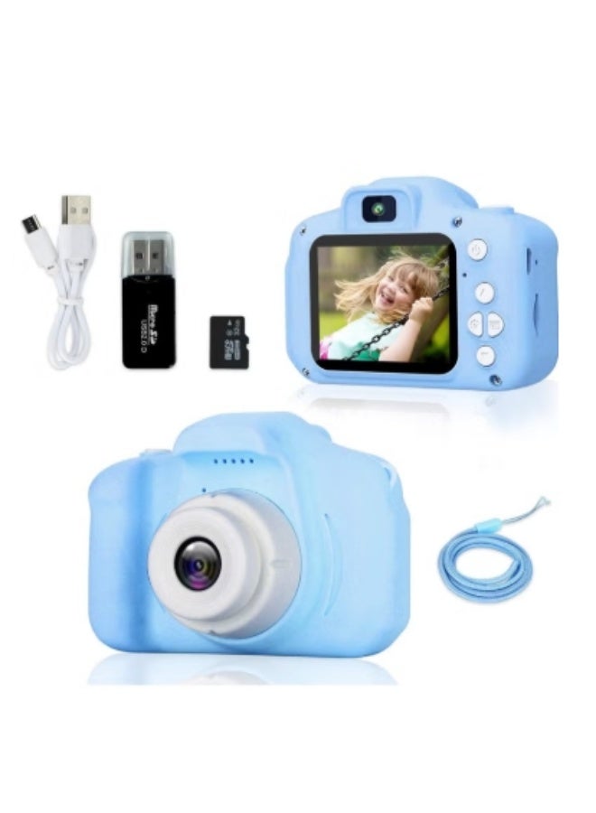 Oldzhan Kids Camera Gifts for 3-8 Year Old Boys Girls,Mini Rechargeable Child Digital Camera Shockproof Video Camcorder Gifts for,8MP HD Video 2 Inch Screenfor Outdoor Play(32GB TF card and Card Readers),Blue - Image 1