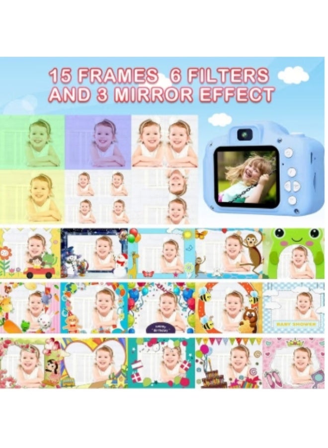 Oldzhan Kids Camera Gifts for 3-8 Year Old Boys Girls,Mini Rechargeable Child Digital Camera Shockproof Video Camcorder Gifts for,8MP HD Video 2 Inch Screenfor Outdoor Play(32GB TF card and Card Readers),Blue - Image 4