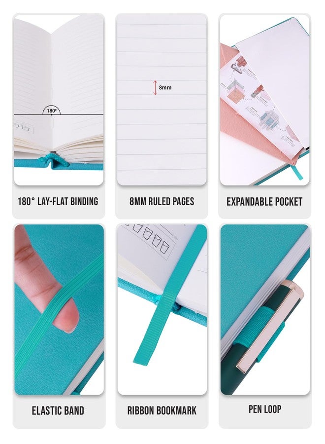 DOODLE Pack of 5 A5 Executive PU Leather Hardbound Notebook Diary for Men & Women | Professional Office Journal with Elastic Band, Ribbon Bookmark & Pen Loop | 160 Pages, 80 GSM Premium Paper | Corporate, Business & Personal Use | Black - Image 2
