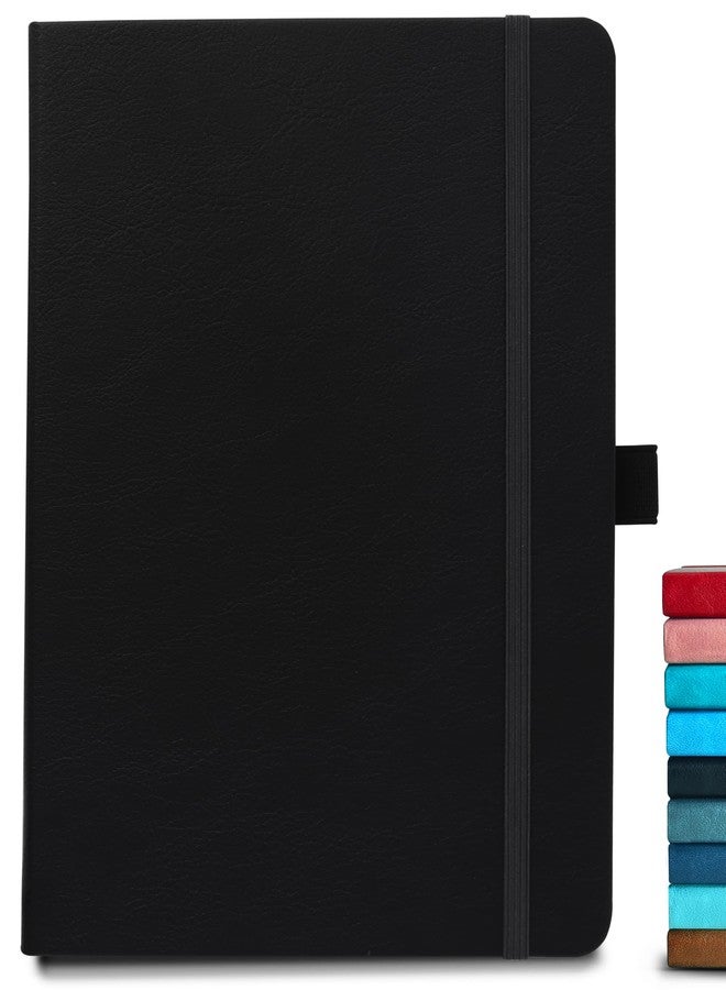 DOODLE Pack of 5 A5 Executive PU Leather Hardbound Notebook Diary for Men & Women | Professional Office Journal with Elastic Band, Ribbon Bookmark & Pen Loop | 160 Pages, 80 GSM Premium Paper | Corporate, Business & Personal Use | Black - Image 5