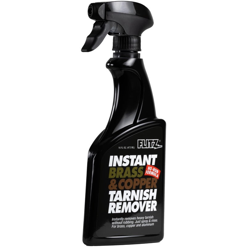 Flitz Instant Brass and Copper Tarnish Remover - 16oz Bottle of USA-Made Organic Rust Remover Spray (No-Rub) - Removes Stains & Oxidation from Glass & Aluminum - Brass Cleaners That Work (1 Pack) - Image 1