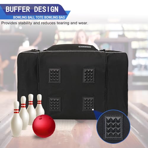 LARIPOP Bowling Ball Bag - Single Ball Tote with Padded Holder - Fits Shoes up to Men's Size 14 - Black - Image 5