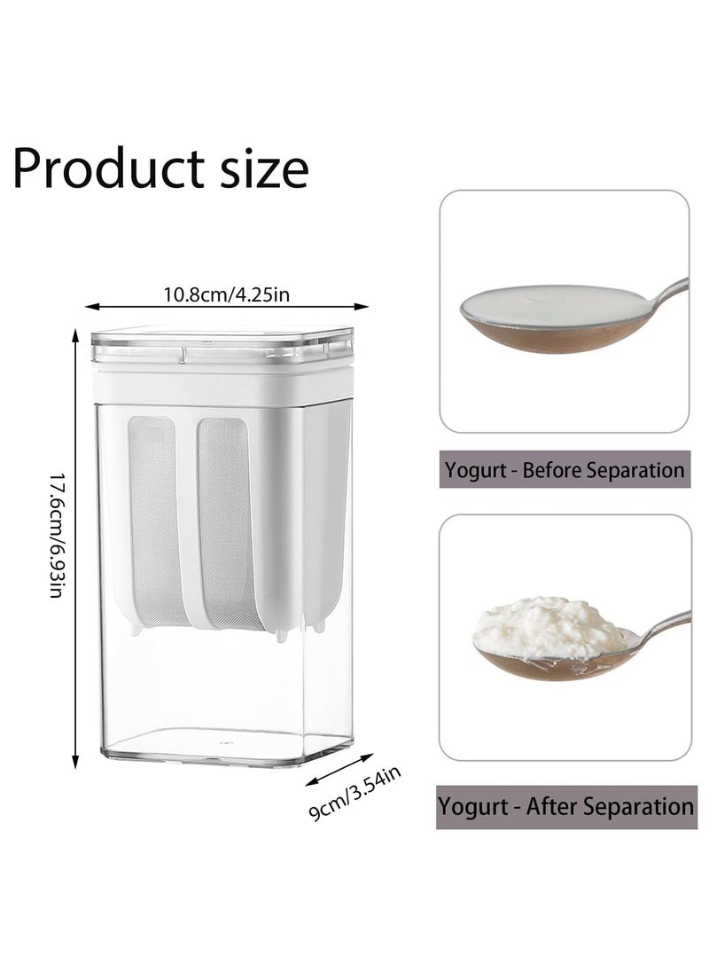 LAKHESHWAR - LAKHESHWAR 1100ML Yogurt Filter Strainer with Lid Hung Curd Strainer Box Yoghurt Strainer Perfect for Homemade Yogurt Curd Cheese Maker - Image 1