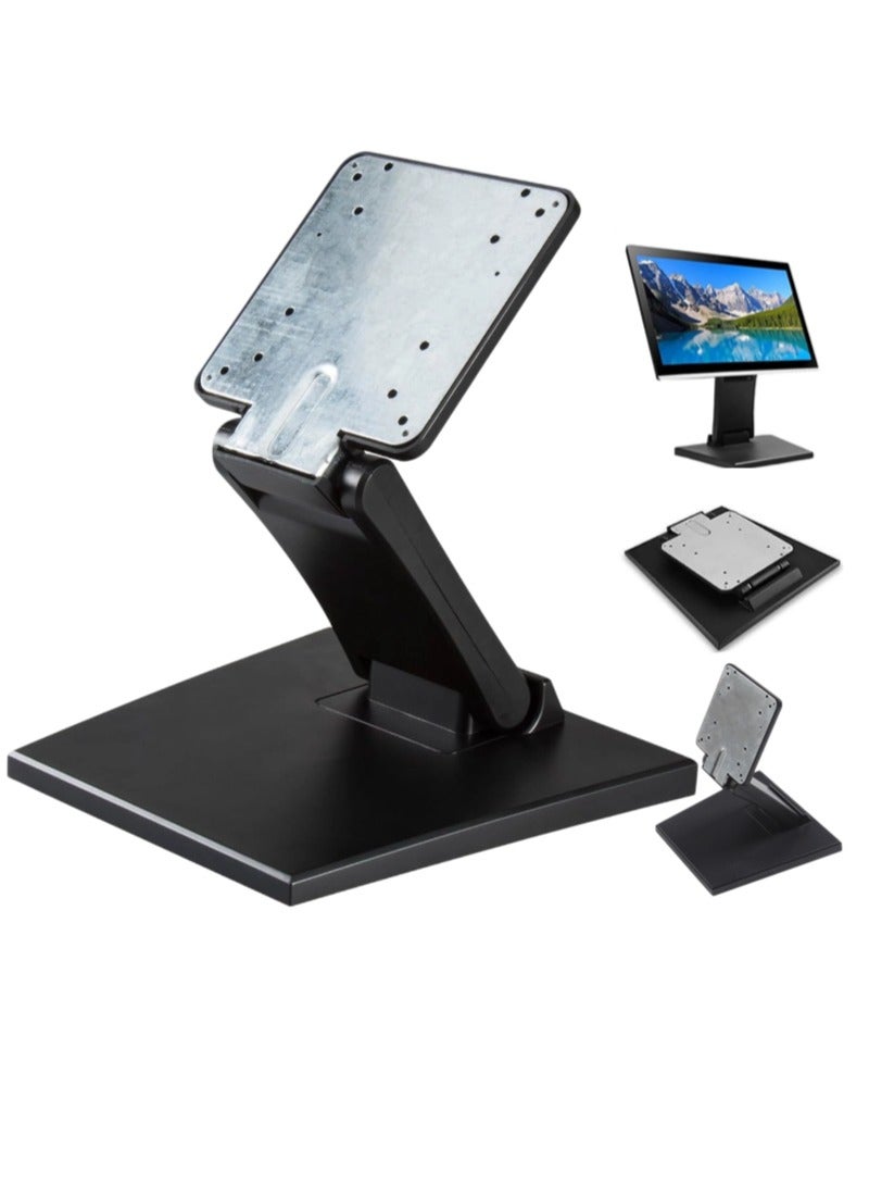 حامل شاشة سطح مكتب قابل للطي، حامل معدني ثابت لشاشة تلفزيون LCD، حامل هاتف قابل للتعديل، حامل شاشة LCD قابل للتعديل مع فتحات VESA 75x75 مم و100x100 مم، لشاشات اللمس مقاس 10-27 بوصة - Image 1
