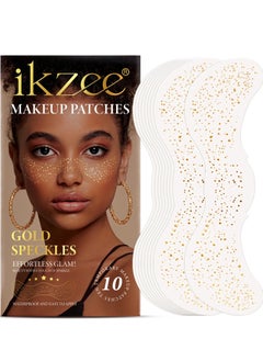 IKZEE 10Pcs Makeup Patches Gold Glitter Freckles for Face Glow Up Makeup Patches Face Glitter Speckles Patches Cute Glitter Makeup Accessories for Women Face Glitter Makeup Speckles 01  - Image 1