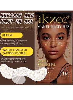 IKZEE 10Pcs Makeup Patches Gold Glitter Freckles for Face Glow Up Makeup Patches Face Glitter Speckles Patches Cute Glitter Makeup Accessories for Women Face Glitter Makeup Speckles 01  - Image 5