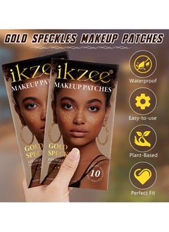 IKZEE 10Pcs Makeup Patches Gold Glitter Freckles for Face Glow Up Makeup Patches Face Glitter Speckles Patches Cute Glitter Makeup Accessories for Women Face Glitter Makeup Speckles 01  - Image 2
